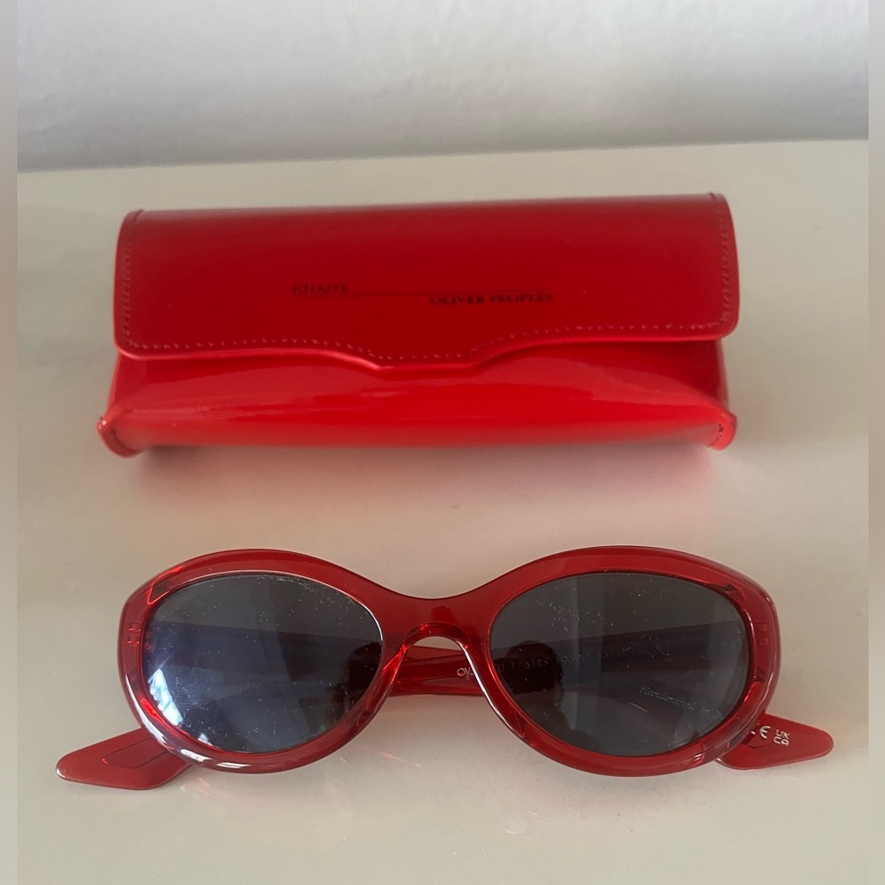 KHAITE Red Sunglasses with Case